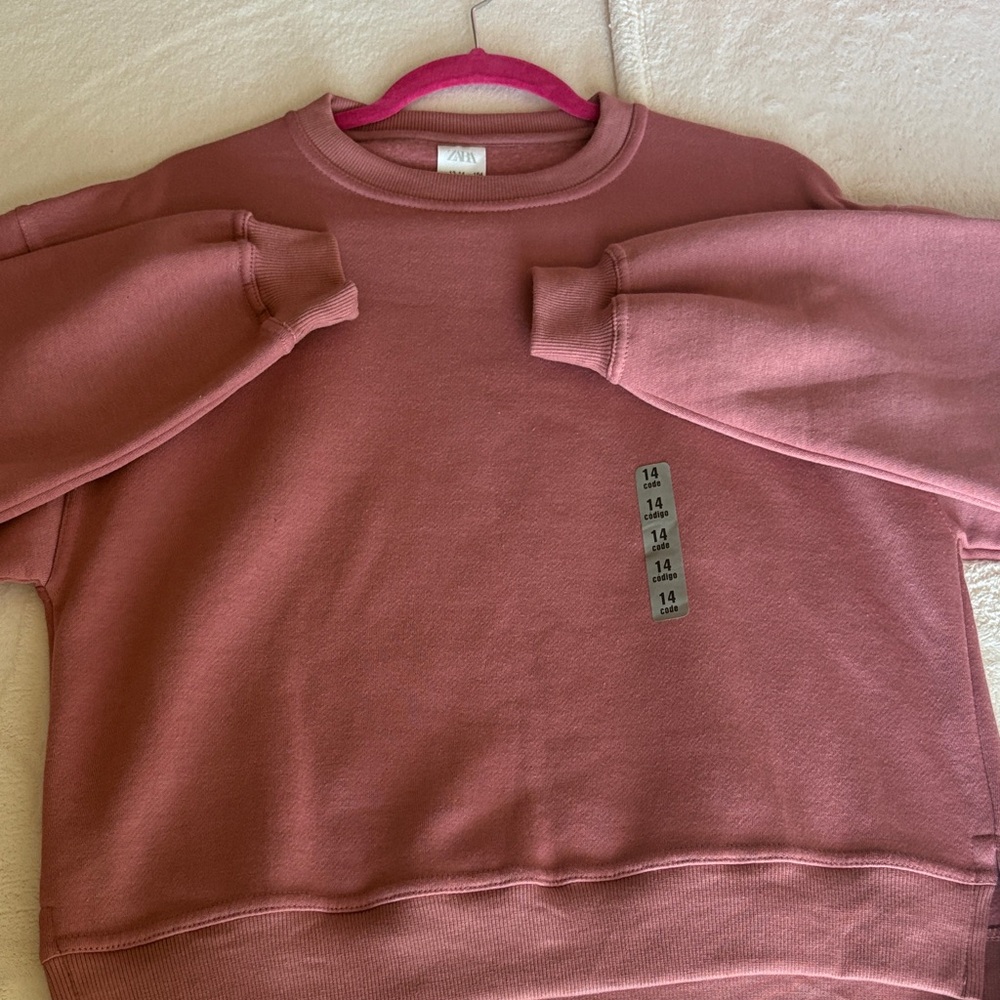 Zara Rose-Mauve Crewneck Sweatshirt
